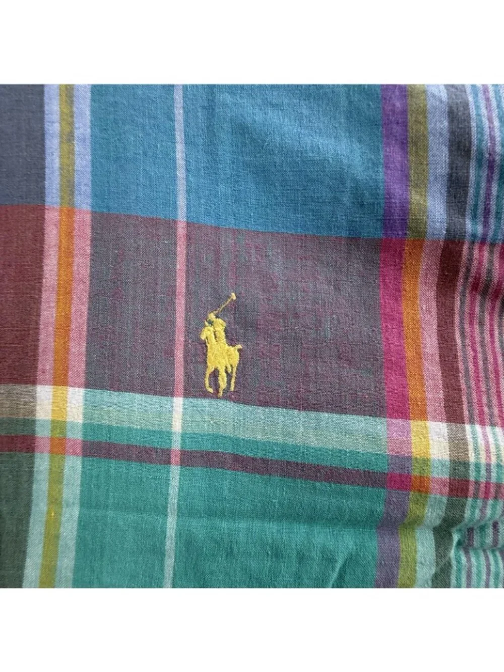 Vintage Polo Ralph Lauren Shirt Mens XL Multicolor Madras Plaid Button Down Long
